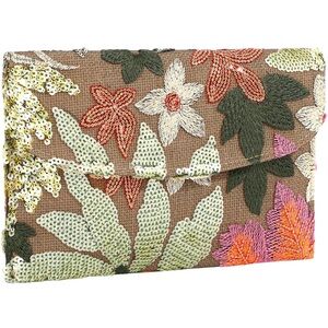 NWT Floral Sequin Clutch